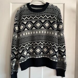 Black and White Patterned Women’s Sweater